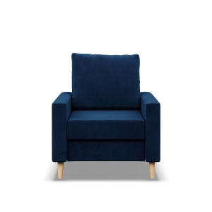 Fotel skandynawski, MILO, velvet, 75x92x92 cm, granatowy