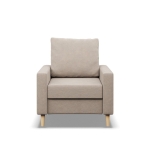 Fotel skandynawski, MILO, velvet, 75x92x92 cm, beżowy