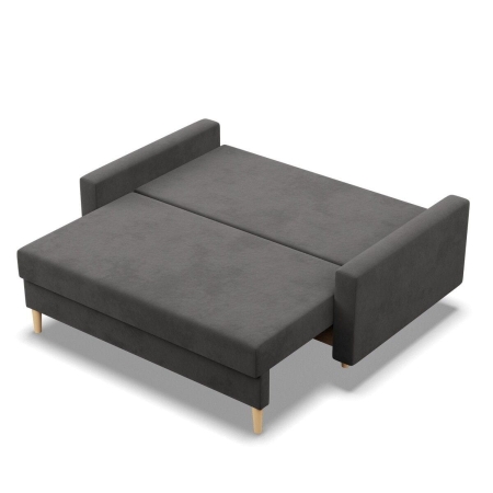 Sofa rozkładana, MILO, Mikrofaza, 152x92x92 cm, szary