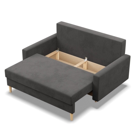Sofa rozkładana, MILO, Mikrofaza, 152x92x92 cm, szary