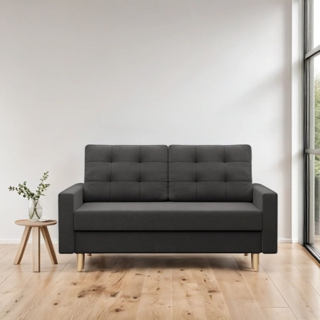 Sofa rozkładana, MILO, Mikrofaza, 152x92x92 cm, szary