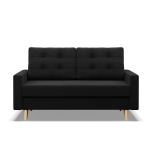 Sofa rozkładana, MILO, Mikrofaza, 152x92x92 cm, czarny
