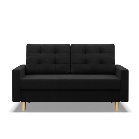 Sofa rozkładana, MILO, Mikrofaza, 152x92x92 cm, czarny