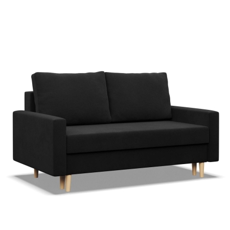 Sofa rozkładana, MILO, Mikrofaza, 152x92x92 cm, czarny