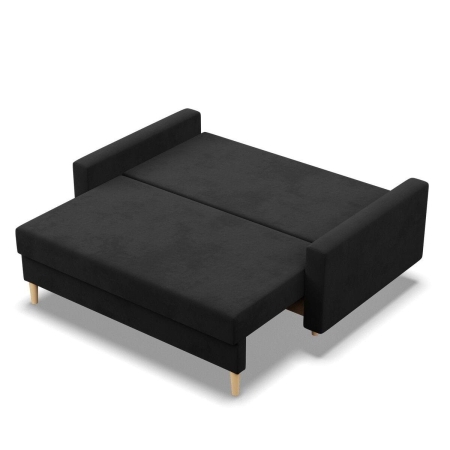 Sofa rozkładana, MILO, Mikrofaza, 152x92x92 cm, czarny