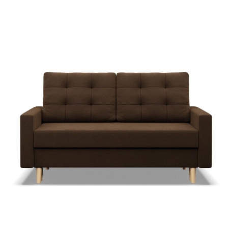 Sofa rozkładana, MILO, Mikrofaza, 152x92x92 cm, brązowy