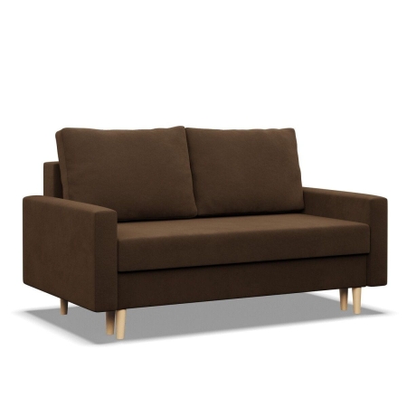 Sofa rozkładana, MILO, Mikrofaza, 152x92x92 cm, brązowy