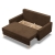 Sofa rozkładana, MILO, Mikrofaza, 152x92x92 cm, brązowy