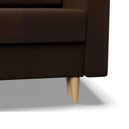Sofa rozkładana, MILO, Mikrofaza, 152x92x92 cm, brązowy