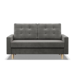 Sofa rozkładana, MILO, velvet, 152x92x92 cm, jasny szary