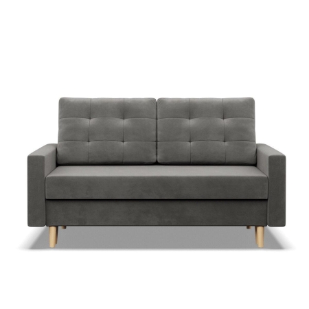 Sofa rozkładana, MILO, velvet, 152x92x92 cm, jasny szary