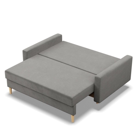 Sofa rozkładana, MILO, velvet, 152x92x92 cm, jasny szary