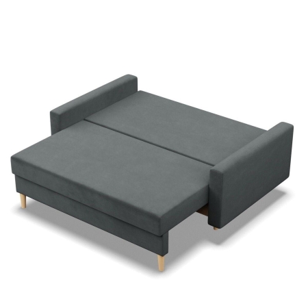 Sofa rozkładana, MILO, velvet, 152x92x92 cm, ciemny szary