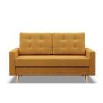 Sofa rozkładana, MILO, velvet, 152x92x92 cm, żółty
