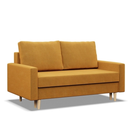Sofa rozkładana, MILO, velvet, 152x92x92 cm, żółty