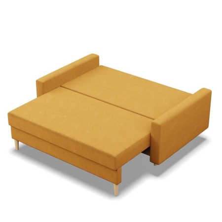 Sofa rozkładana, MILO, velvet, 152x92x92 cm, żółty