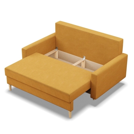 Sofa rozkładana, MILO, velvet, 152x92x92 cm, żółty