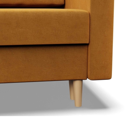 Sofa rozkładana, MILO, velvet, 152x92x92 cm, żółty