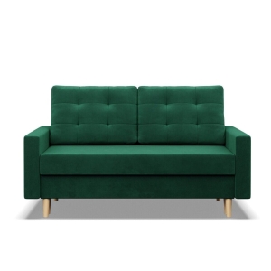 Sofa rozkładana, MILO, velvet, 152x92x92 cm, butelkowa zieleń