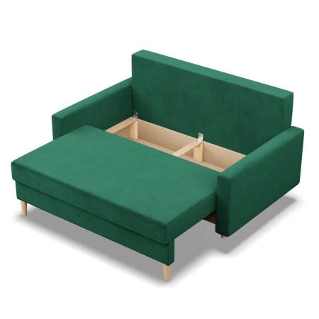 Sofa rozkładana, MILO, velvet, 152x92x92 cm, butelkowa zieleń