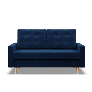 Sofa rozkładana, MILO, velvet, 152x92x92 cm, granatowy