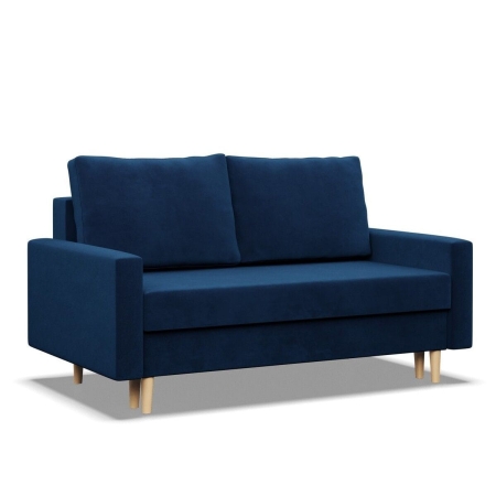 Sofa rozkładana, MILO, velvet, 152x92x92 cm, granatowy