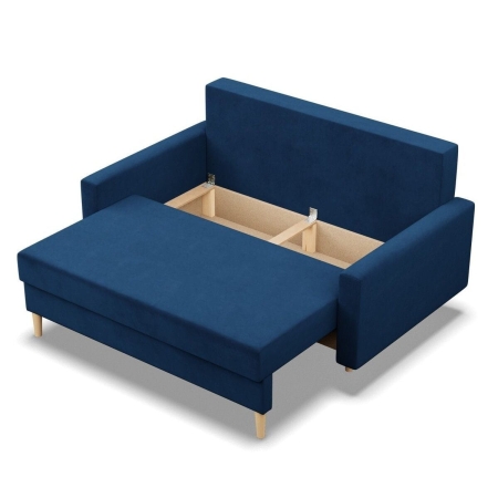 Sofa rozkładana, MILO, velvet, 152x92x92 cm, granatowy