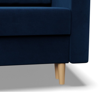 Sofa rozkładana, MILO, velvet, 152x92x92 cm, granatowy