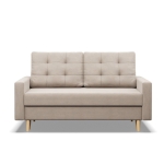 Sofa rozkładana, MILO, velvet, 152x92x92 cm, beżowy