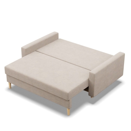 Sofa rozkładana, MILO, velvet, 152x92x92 cm, beżowy