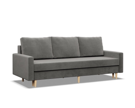 Kanapa trzyosobowa, MILO, velvet, 212x92x92 cm, jasny szary