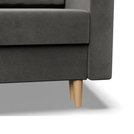 Kanapa trzyosobowa, MILO, velvet, 212x92x92 cm, jasny szary