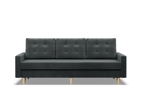 Kanapa trzyosobowa, MILO, velvet, 212x92x92 cm, ciemny szary