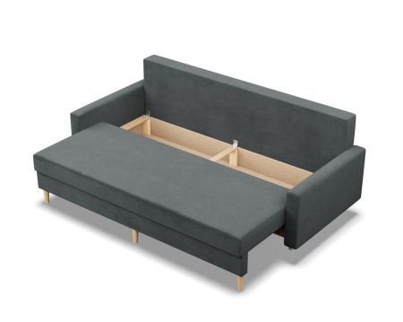 Kanapa trzyosobowa, MILO, velvet, 212x92x92 cm, ciemny szary