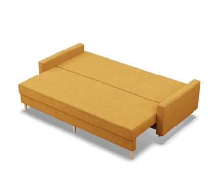 Kanapa trzyosobowa, MILO, velvet, 212x92x92 cm, żółty