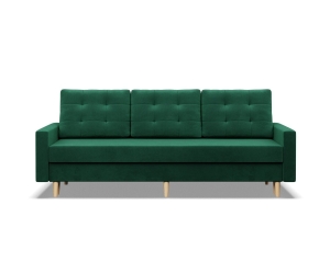 Kanapa trzyosobowa, MILO, velvet, 212x92x92 cm, butelkowa zieleń