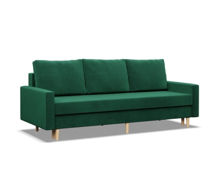 Kanapa trzyosobowa, MILO, velvet, 212x92x92 cm, butelkowa zieleń