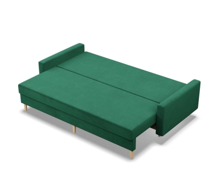 Kanapa trzyosobowa, MILO, velvet, 212x92x92 cm, butelkowa zieleń