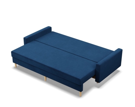 Kanapa trzyosobowa, MILO, velvet, 212x92x92 cm, granatowy