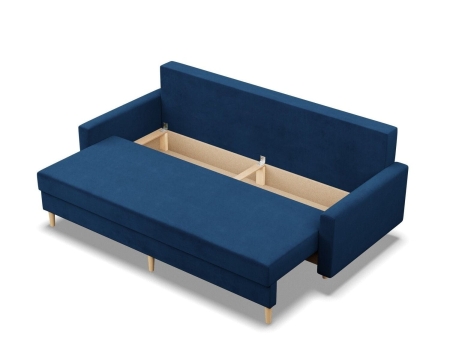 Kanapa trzyosobowa, MILO, velvet, 212x92x92 cm, granatowy