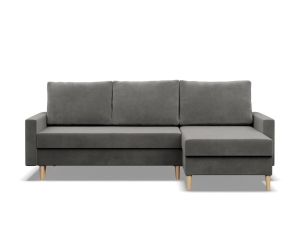 Narożnik uniwersalny, MILO, velvet, 223x140x92 cm, jasny szary