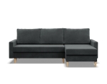 Narożnik uniwersalny, MILO, velvet, 223x140x92 cm, ciemny szary