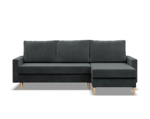 Narożnik uniwersalny, MILO, velvet, 223x140x92 cm, ciemny szary