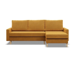 Narożnik uniwersalny, MILO, velvet, 223x140x92 cm, żółty