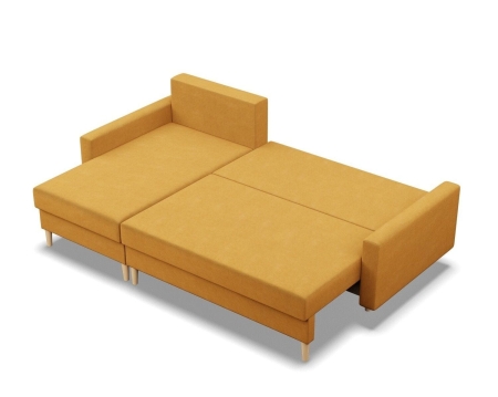 Narożnik uniwersalny, MILO, velvet, 223x140x92 cm, żółty