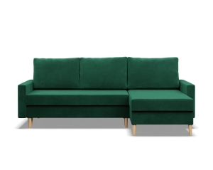Narożnik uniwersalny, MILO, velvet, 223x140x92 cm, butelkowa zieleń