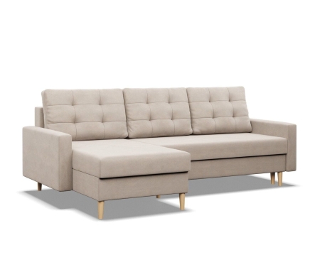 Narożnik uniwersalny, MILO, velvet, 223x140x92 cm, beżowy