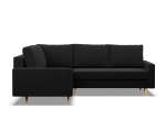 Duży narożnik, lewy, MILO, Mikrofaza, 223x172x92 cm, czarny