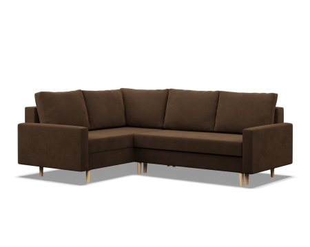Duży narożnik, lewy, MILO, mikrofaza, 223x172x92 cm, brązowy