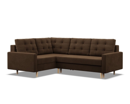 Duży narożnik, lewy, MILO, mikrofaza, 223x172x92 cm, brązowy